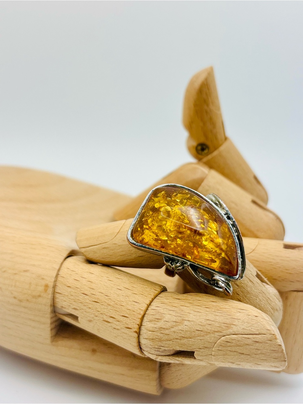 Vtg Amber & Silver Ring – Organic Style